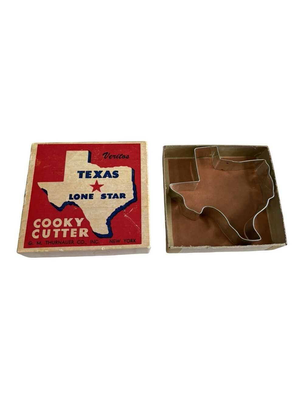 VTG TEXAS LONE STAR METAL COOKIE CUTTER IN ORIGINAL BOX  FROM 1960'S
